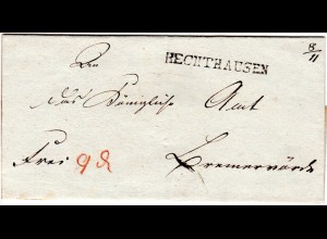 Hannover, L1 HECHTHAUSEN 8/11 auf Franco Brief n. Bremervörde.