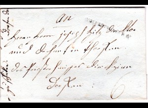 Bayern 1824, L1 WOLFERTSHAUS R.4 (Wolfratshausen) klar auf Porto Brief n. Dorfen