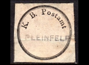 Bayern, Postsiegel K.B. Postamt m. eingestempeltem L1 PLEINFELD