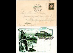 Bayern 1896, Postablage-K1 HOCHFELLNHAUS auf Litho-AK m. 5 Pf. (Sem 175.-)