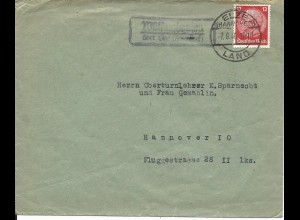DR 1940, Landpost Stpl. Wülfinghausen über Elze (Hannover) auf Brief m. 12 Pf.