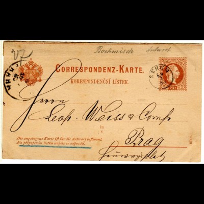 Österreich 1883, 2 Kr. Frageteil Ganzsache m. Fingerhut Stpl. ZEHUN