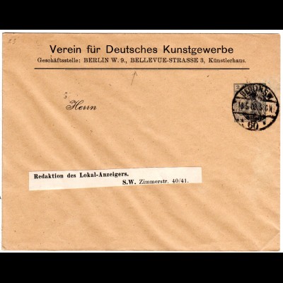 DR 1902, gebr. 2 Pf. Germania Privatganzsache Verein f. Dt. Kunstgewerbe Berlin